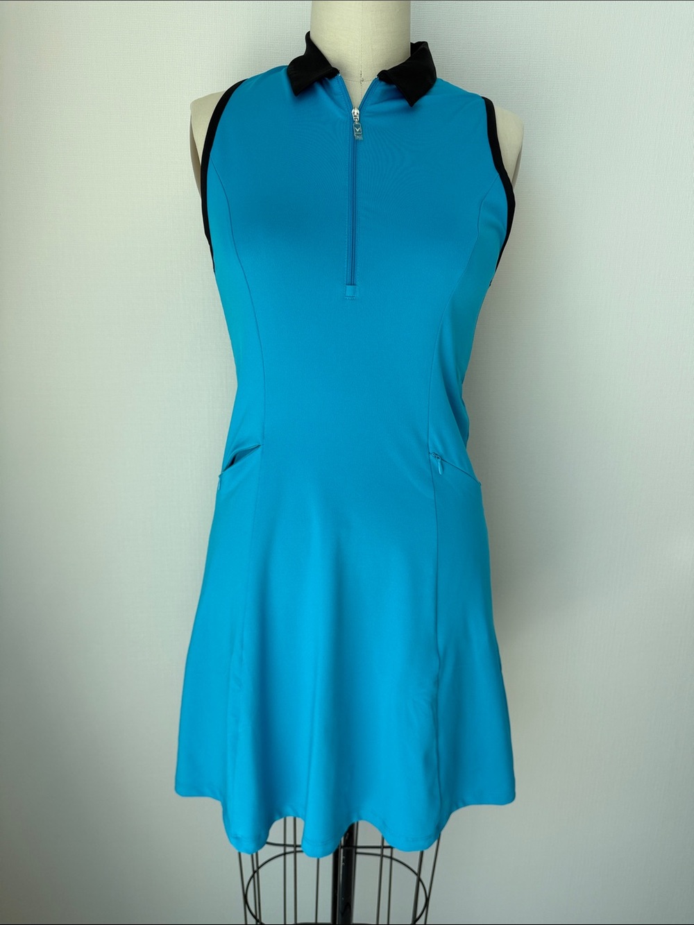 Callaway Turquoise Sleeveless Zip Tennis 🎾,Golf Polo Dress Black Trim size S-P - Picture 1 of 16